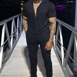 Camisa Top De Manga Corta Dawson - Negro