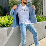 Camisa De Manga Corta Fresh - Blanco Negro