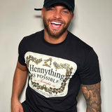 Camiseta Hennything Is Possible Short Sleeve Crew - Negro