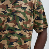 Camiseta esencial de manga corta extragrande - Estampado de camuflaje