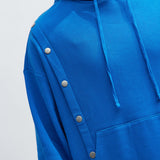 Sudadera con capucha extragrande Tyson Snap Panel - Azul