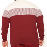 No cruces la línea suéter con cuello redondo - Borgoña / combinación.