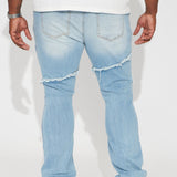 Atrapado en el ciclo de los jeans de bota tubo apilados - Lavado azul claro