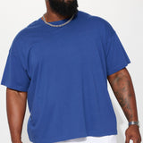 Camiseta esencial de manga corta extragrande - Azul Marino