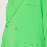 Chaqueta de traje verde de doble abotonadura y corte recto Golden Hour