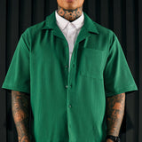 Mostrar la camisa cubana de manga corta - verde