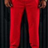 Mostrar los pantalones con abertura delgada - Rojo