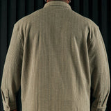Dean Textured Long Sleeve Button Up Shirt - Olive