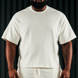Camiseta de manga corta con textura del Dean - Blanco