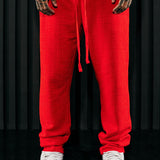 Pantalones ajustados con textura de Dean - Rojo