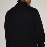 Camisa de manga larga con botones Jordan con textura - Negra