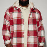 Chopping Block Hooded Shacket - Red/combo