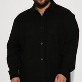 :
Camisa de botones de manga larga con textura Dean - Negro