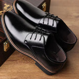 Hombre Zapatos Oxford Con Cordones Delanteros, Zapatos Casuales Minimalistas De Punta Redonda Zapatos De Negocios Para Hombres