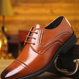 Zapatos Oxford De Hombre Con Encaje Perforado Y Detalle Degradado, Zapatos De Vestir De Oficina De Negocios Para Hombres