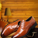 vintage Zapatos derby para con patron de ombre con cordon delantero Zapatos de vestir