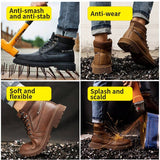 Zapatos De Seguridad Antigolpes Con Cabeza Compuesta, Zapatos De Trabajo Impermeables Antideslizantes, Botas De Trabajo De Moda Industrial Ligeras Y Transpirables Para Hombres
